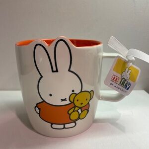 Miffy By Magenta Bunny&Teddy Bear Coffee Mug 18oz Ceramic Orange Interior Cup